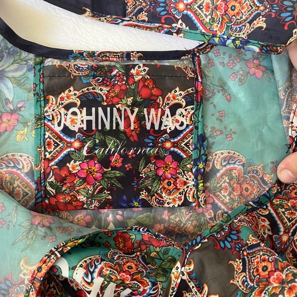 JOHNNY WAS NYLON SHOPPING BAG Shoulder Foldable Tote Beach Reusable Hippie - Picture 6 of 6